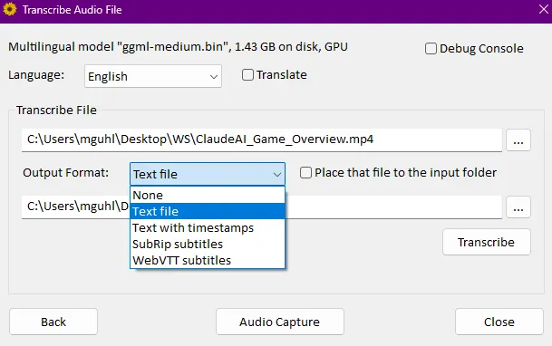 AI-Powered Audio/Video Transcription with WhisperDesktop