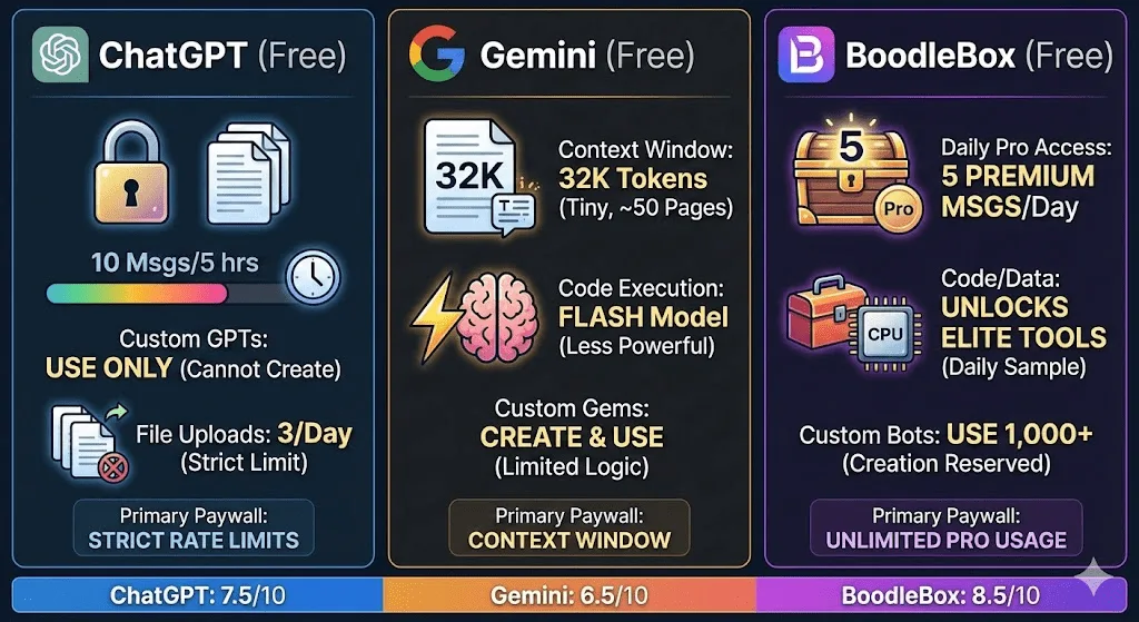 Free AI Comparison: Gemini Rules BoodleBox The Winner