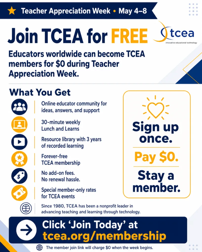 Join TCEA for Free education teachers