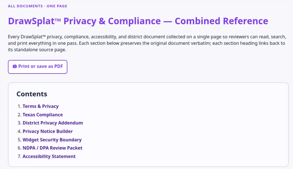 DrawSplat Feature: EU GDPR Support EduSky education
