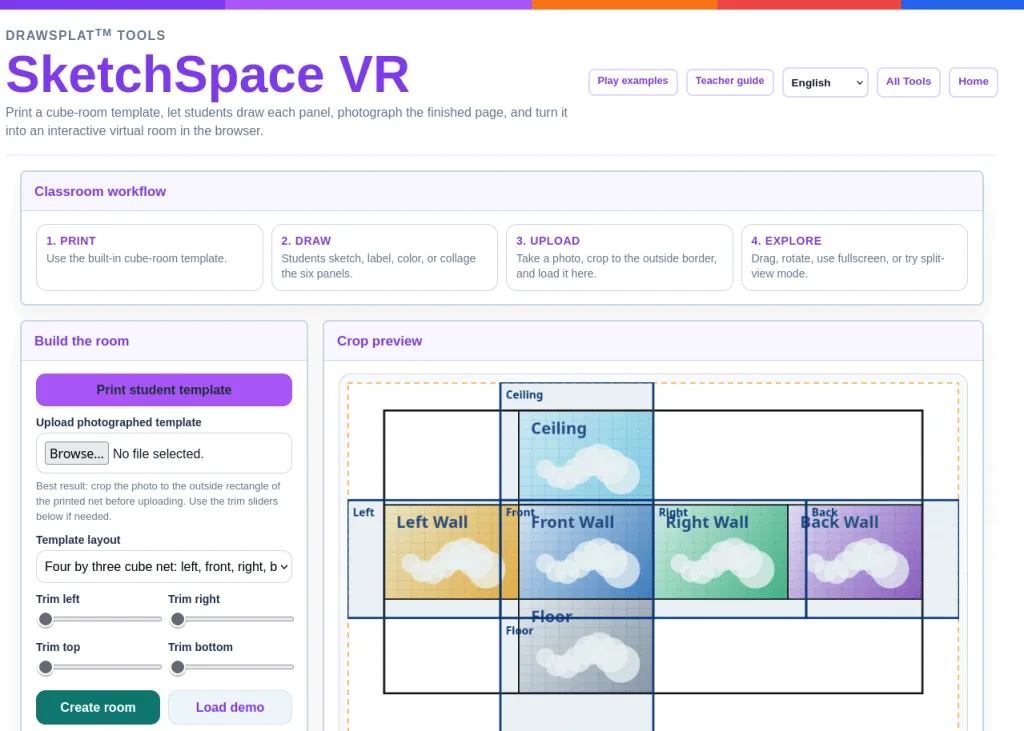 DrawSplat Tools: Turn Paper Drawings into Virtual Rooms with SketchSpace VR EduSky education panoform