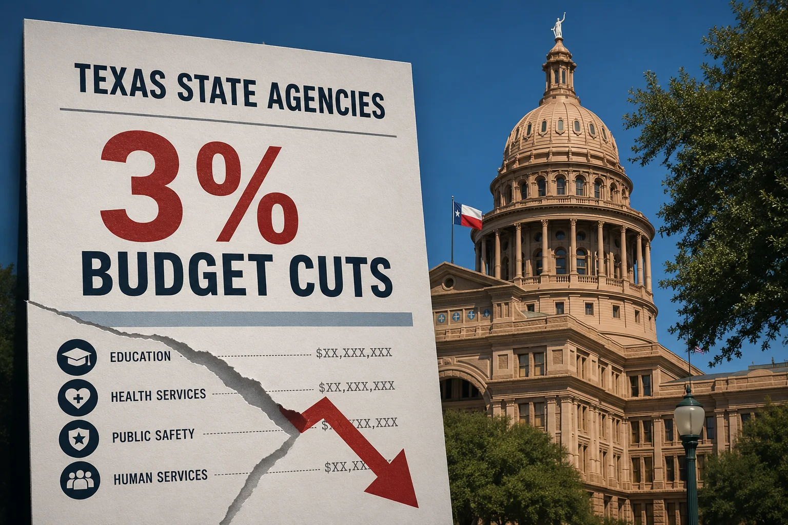 three percent cut