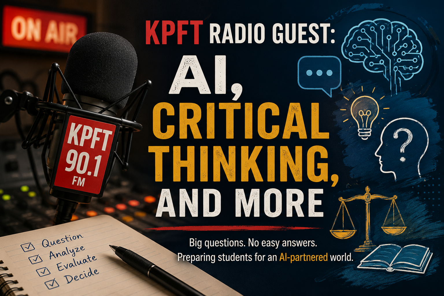 KPFT Radio Guest: AI, Critical Thinking, and More