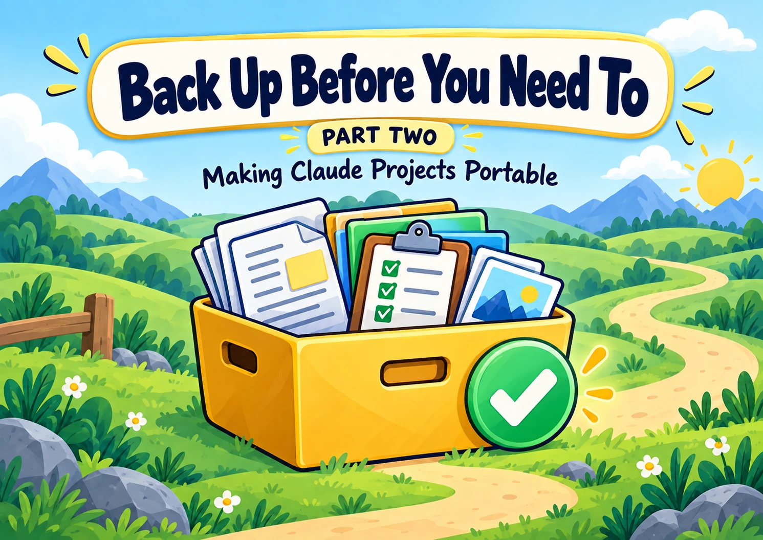 A backup box preserving instructions, sources, decisions, and examples.