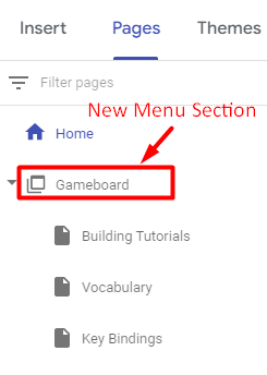New Menu Selection