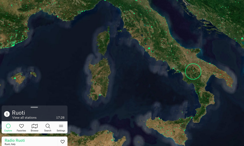 Radio Garden online public radio Italy