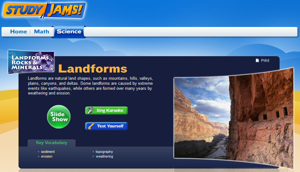 StudyJams Karaoke and Self-Testing Options