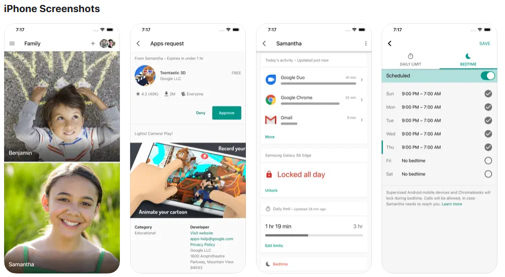 iPhone screenshots show how parents can use apps to monitor kids' digital lives for digital safety