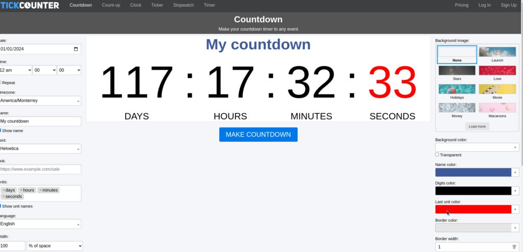 countdown timers