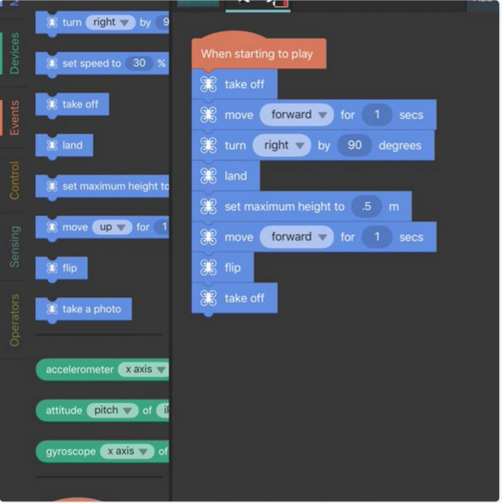 programming drones with TickleApp