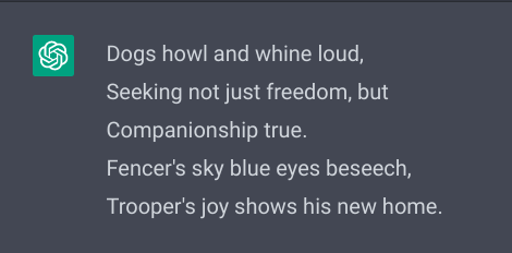 ChatGPT generated Tanka poem about visiting the animal shelter