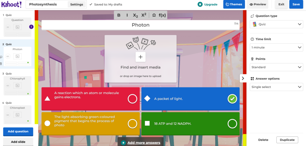 Kahoot Question Responses