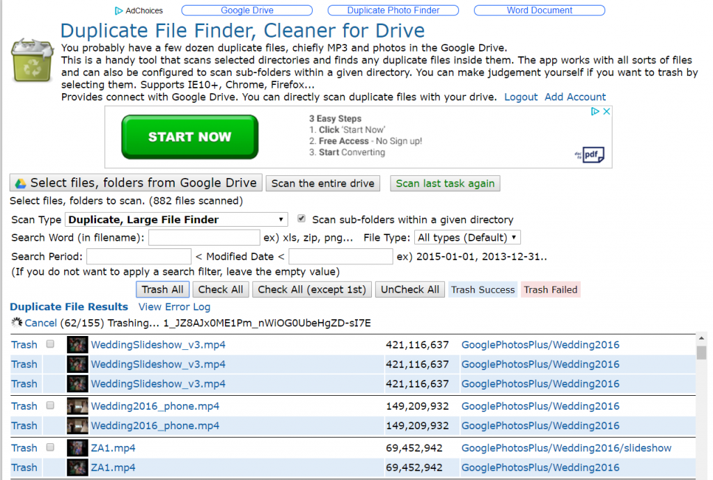 Google Drive Cleaner